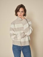 Aidy thora stripe rollneck knit, feather gray