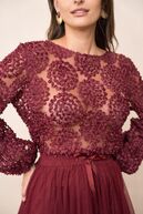 Rosette blouse, bordeaux