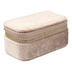 Velvet jewellery box micro, sparkled champagne