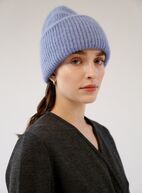 Mohair beanie, azure