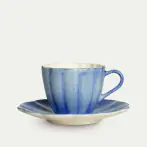 Oyster cup & saucer 17,5cm, light blue