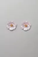Flower small earrings, light pearl pink