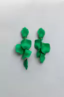 Leaf earrings, strong green