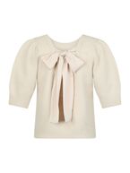 Martha bow knit tee, ivory