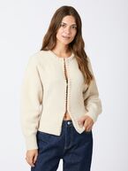 Lilly pearl knit cardigan, ivory