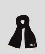 K/Signature knit scarf, black/white