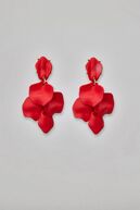 Leaf earrings, red