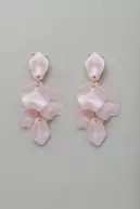 Leaf earrings pearl, light pink
