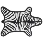 Reversible zebra bath mat, black