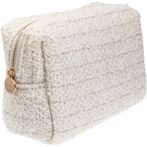 Tweed make-up pouch small, vanilla