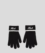 K/Signature knit gloves, black/white