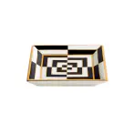 Op art square tray, black/white