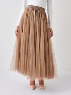 Aria tulle skirt, taupe