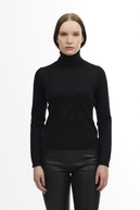 Eva rollneck sweater, black