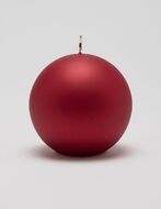 Velvet ball candle 12cm, cranberry