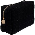 Tweed make-up pouch small, black