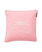 Logo cotton canvas pillow cover 50x50, pink/white