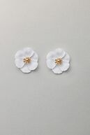 Flower small earrings, matt white