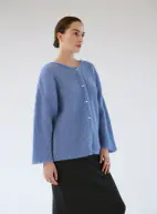 Mohair cardigan, azure