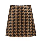 Short skirt with houndstooth, metallic houndstooth