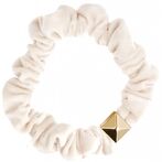 Velvet mini scrunchie, off white