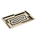 Op art rectangle tray, black/white