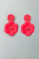 Flower twin earrings, coral