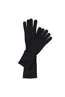 Olive cashmere gloves, black