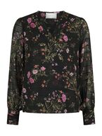 Mahra flower print blouse, black