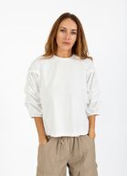 Blouse with puffy sleeves, off-white