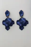 Leaf earrings, midnight blue