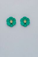 Flower small earrings, strong green