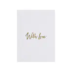 With love card, white with gold