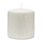 RM monogram pillar candle 9,5x10, white